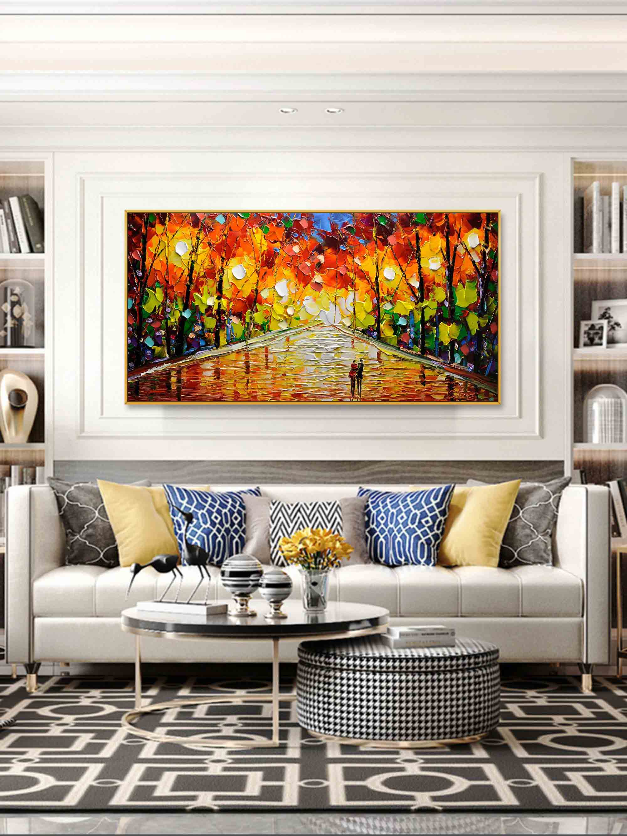 Autumn Walk Impasto Landscape Painting