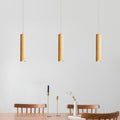 Muto Cylindrical Wood Pendant Light, for Bedroom & Kitchen Island