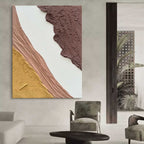 Plaster Warm Tone Block Textured Wall Art