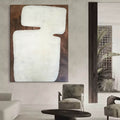 Minimalist White Abstract Oil Painting