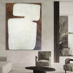 Minimalist White Abstract Oil Painting
