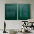 Wall Art Abstract Minimalism Modern Geometric Emerald Green
