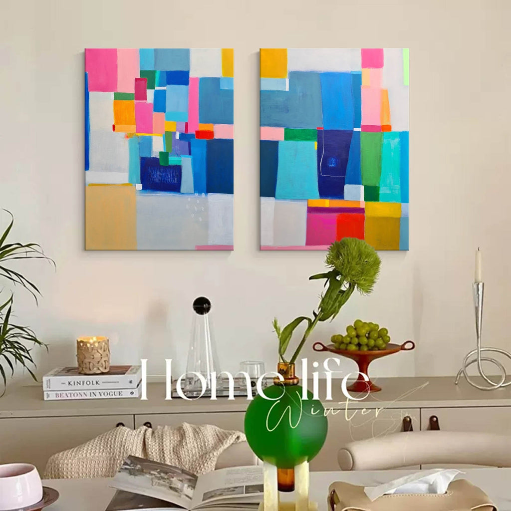 Wall Art Abstract Geometric Color Block Lyrical
