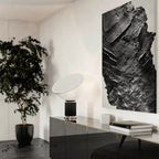Plaster Art Textured Black Abstract Vertical Painting