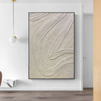 Plaster Minimalist White Textured Flow Wall Art