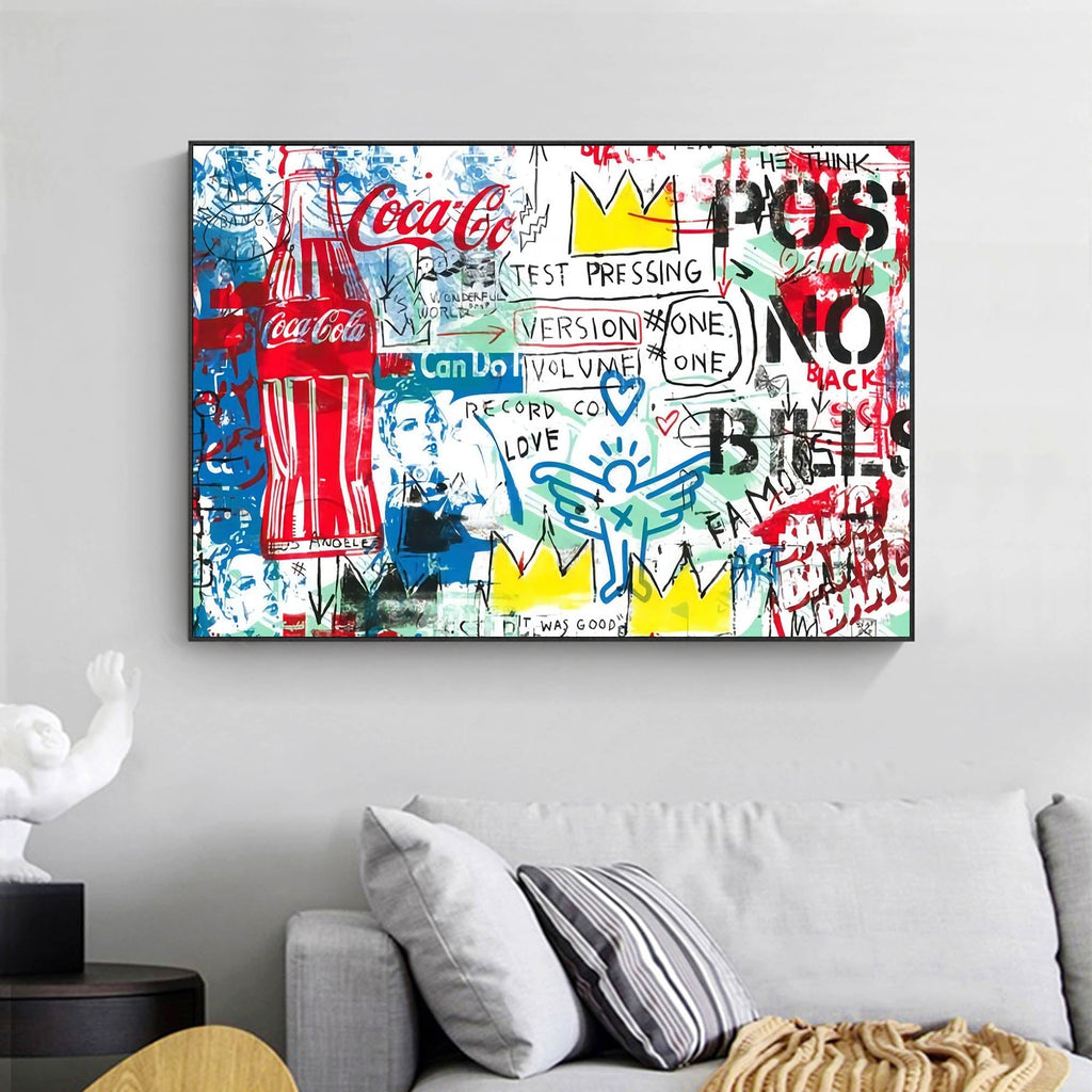 Wall Art Abstract Graffiti Vibrant Hand Drawn