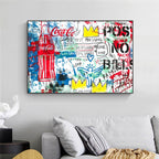 Wall Art Abstract Graffiti Vibrant Hand Drawn