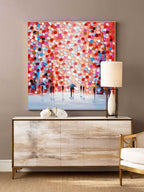 Rainy City Dot Art Oil Painting