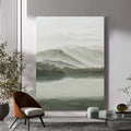 Serene Misty Mountain Landscape Painting