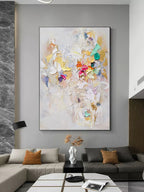 Vibrant Floral Impasto Painting Colorful Textured Wall Art