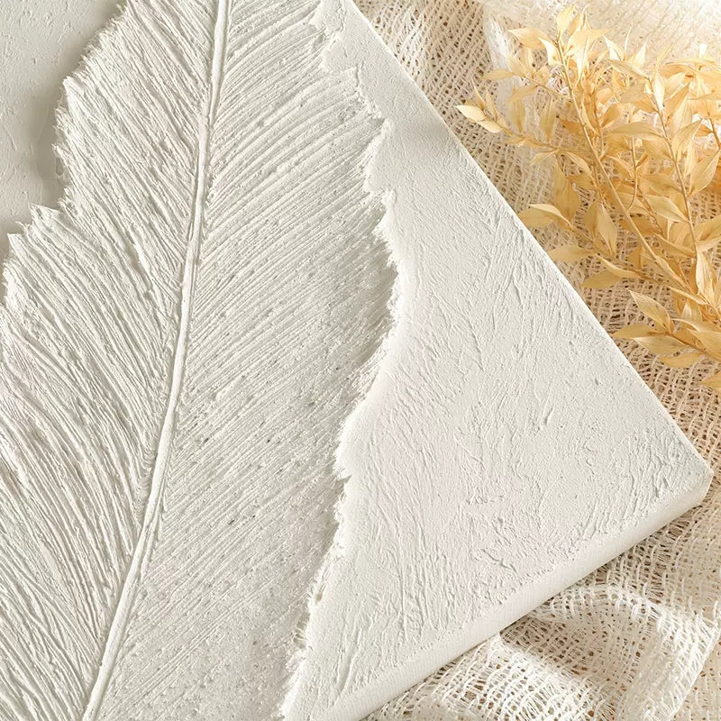 Wabi-Sabi Leaf Texture Relief Painting 2-Piece