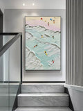 Aerial Beach Scene 3D Impasto Painting