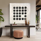 Minimalist Black Dot Grid Painting