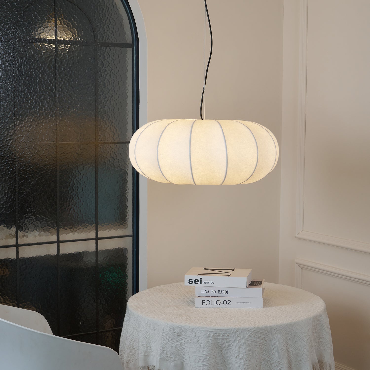 Kiyo Pumpkin Pendant Light Silk