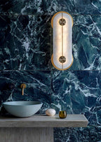Selene Alabaster Wall Light Brass