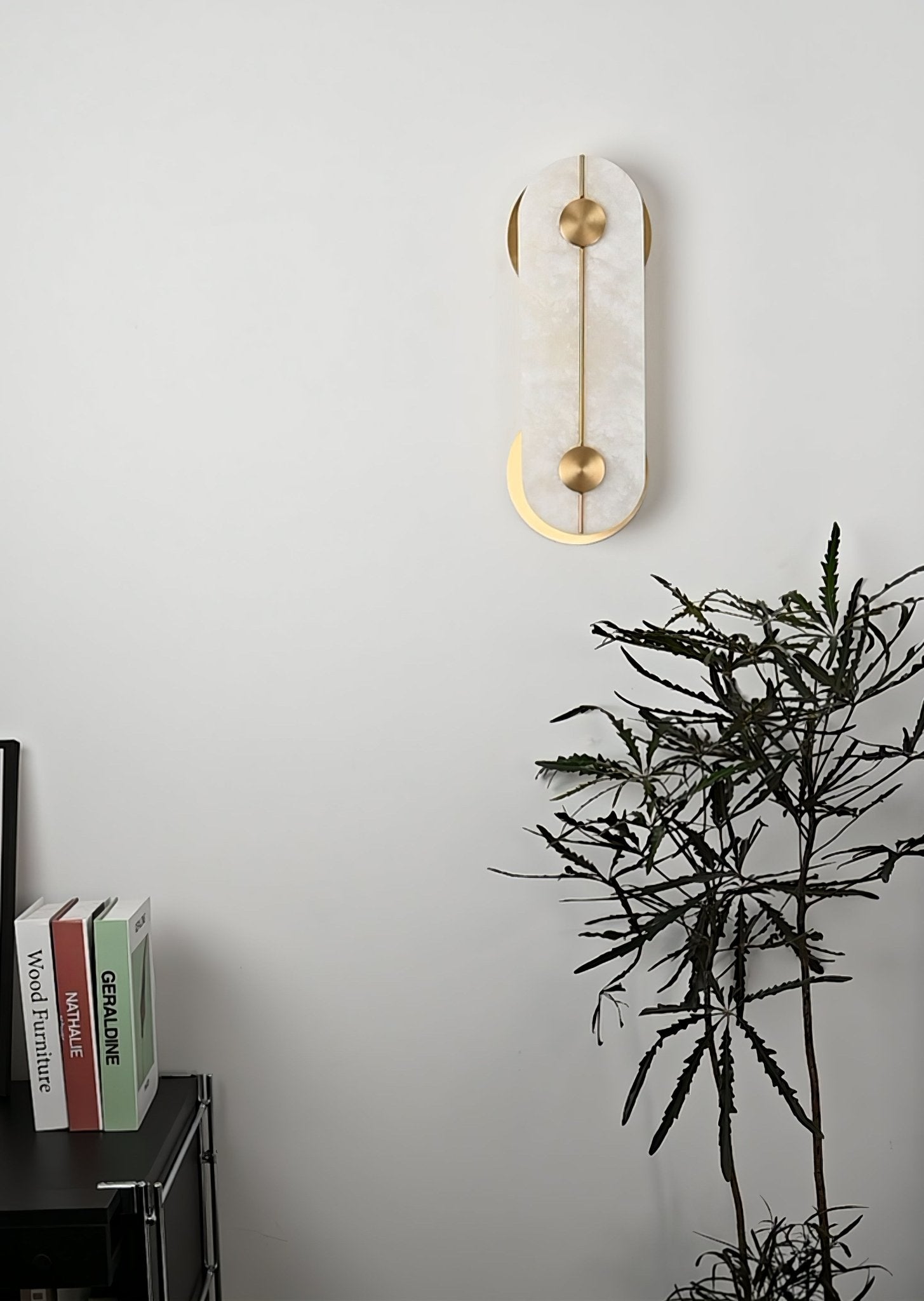 Selene Alabaster Wall Light Brass
