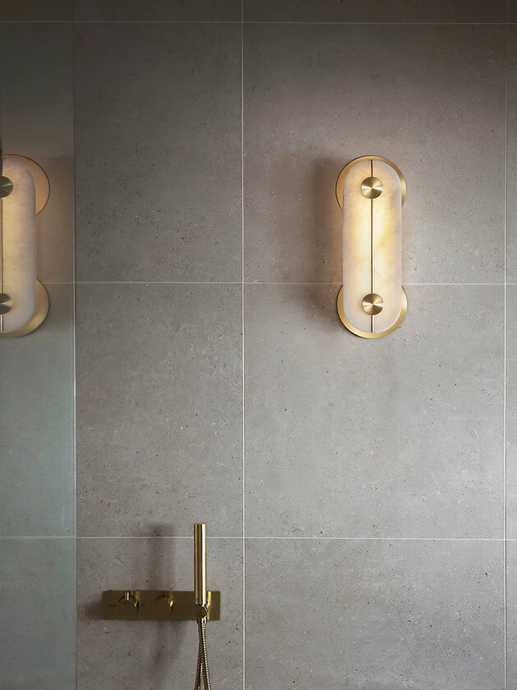 Selene Alabaster Wall Light Brass