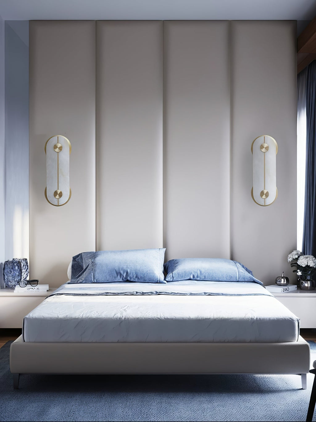 Selene Alabaster Wall Light Brass