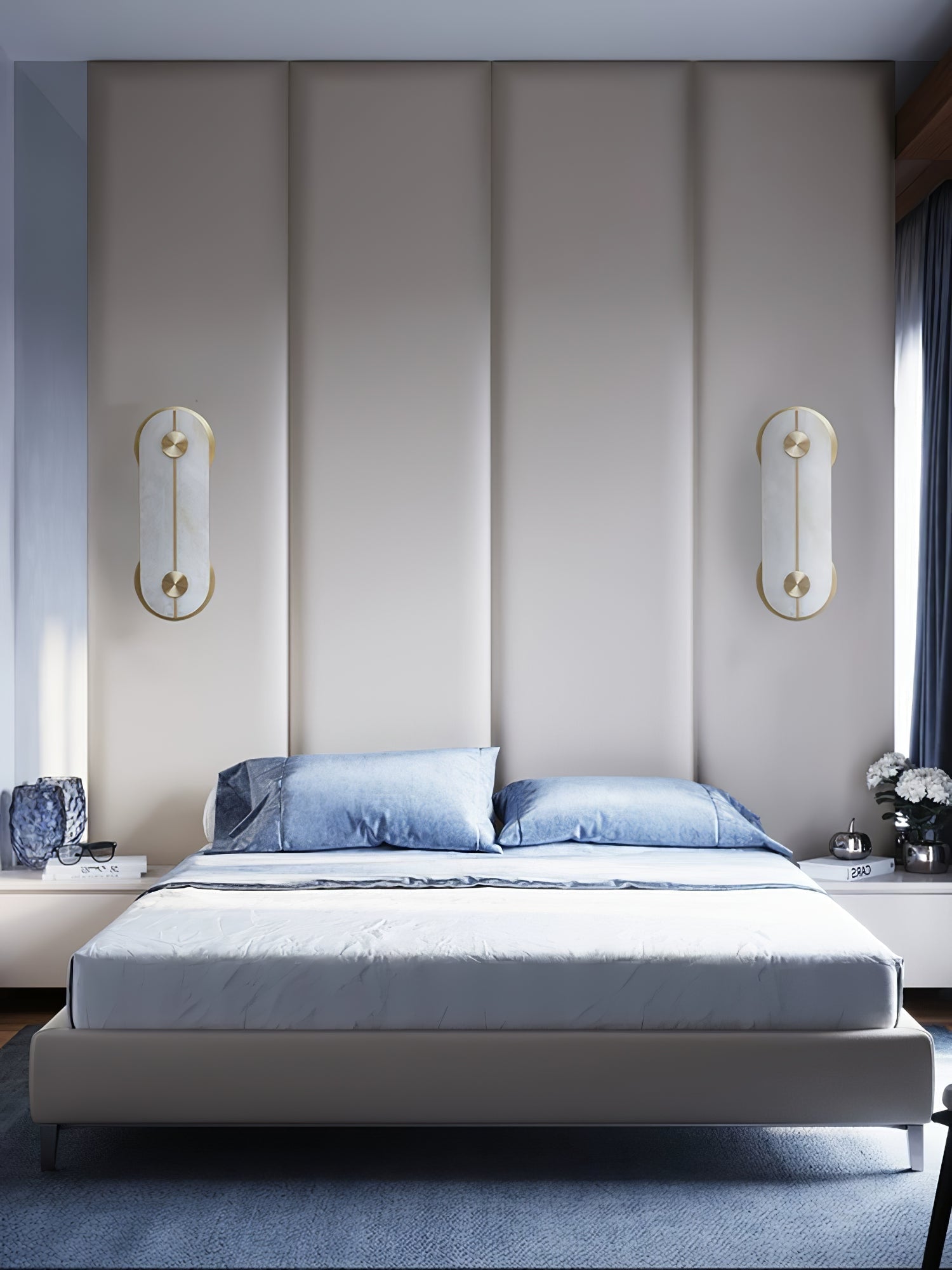 Selene Alabaster Wall Light Brass