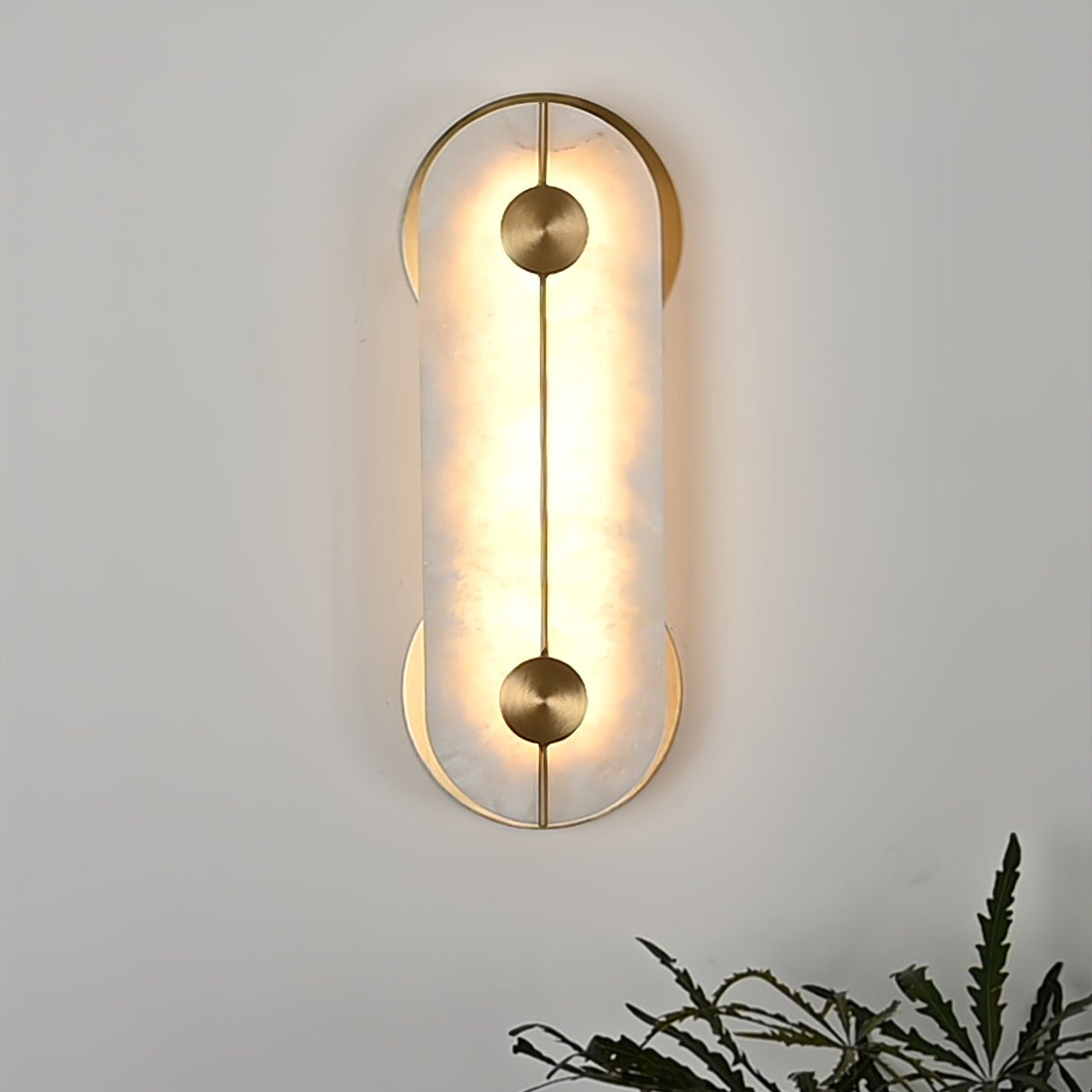 Selene Alabaster Wall Light Brass