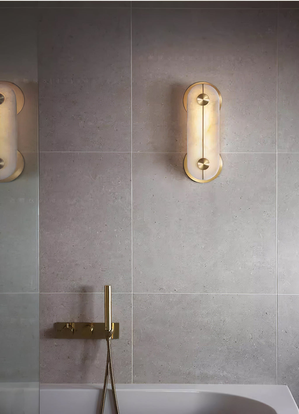 Selene Alabaster Wall Light Brass