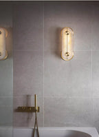 Selene Alabaster Wall Light Brass