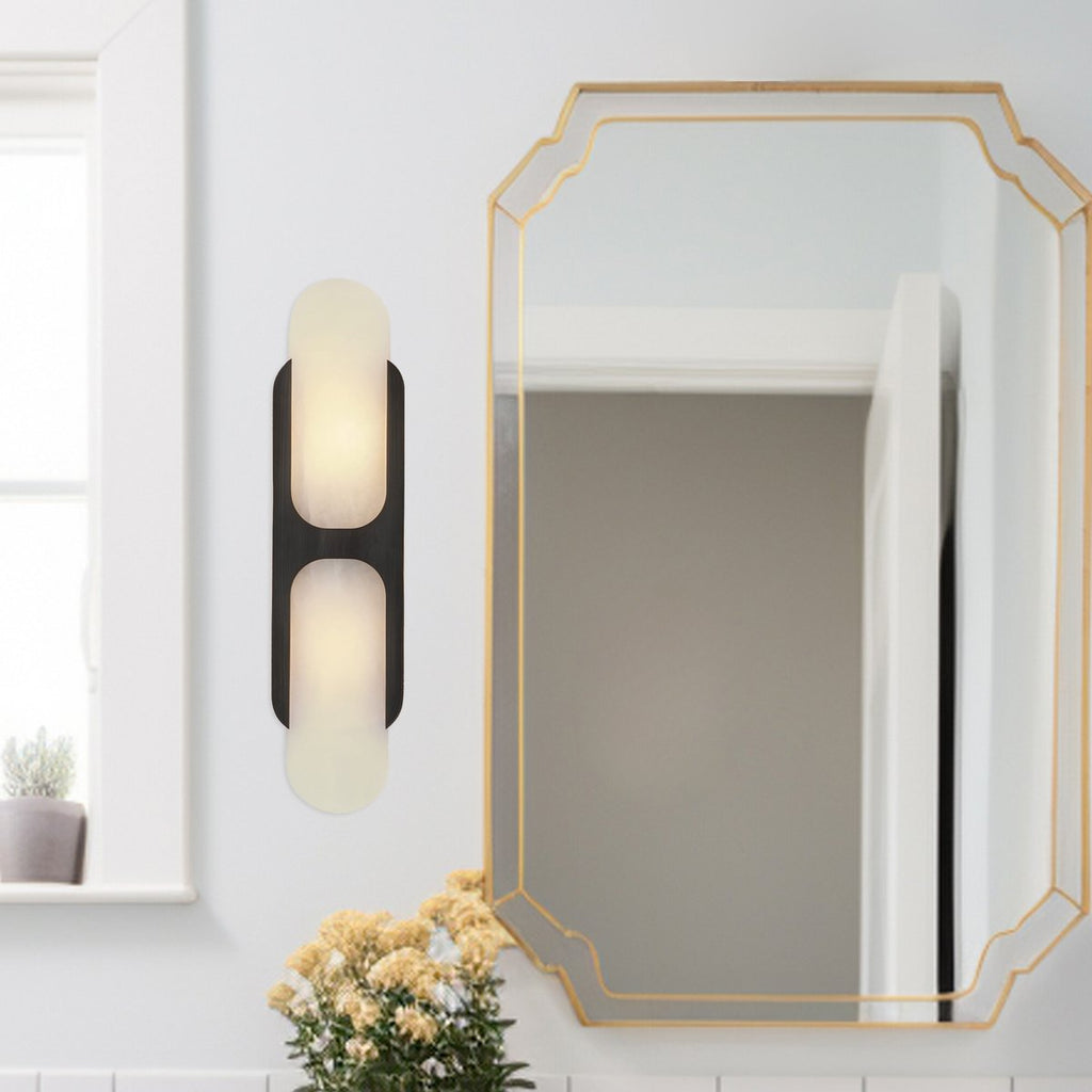 Ulthaora Double Globe Alabaster Wall Light