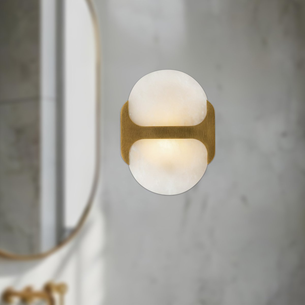 Ulthaora Double Globe Alabaster Wall Light