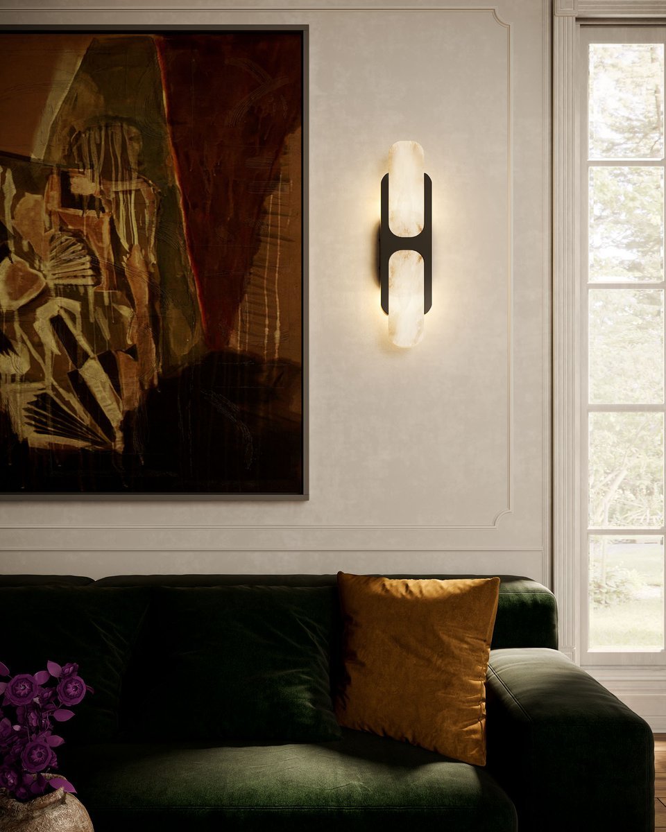 Ulthaora Double Globe Alabaster Wall Light