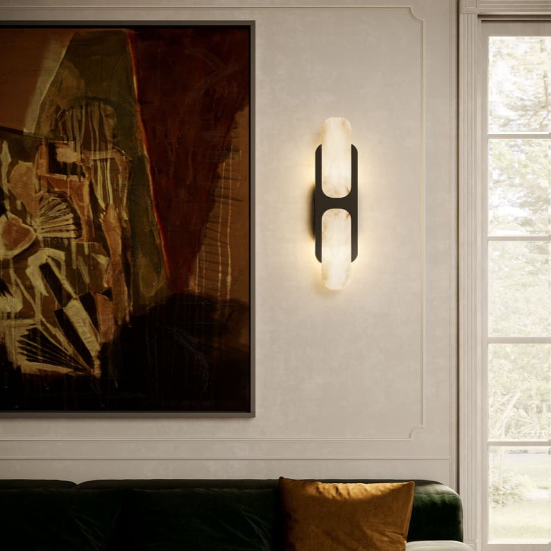 Ulthaora Double Globe Alabaster Wall Light