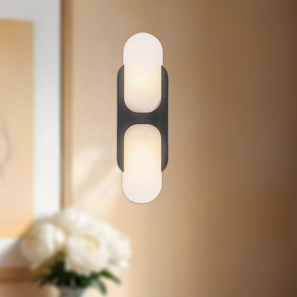 Ulthaora Double Globe Alabaster Wall Light