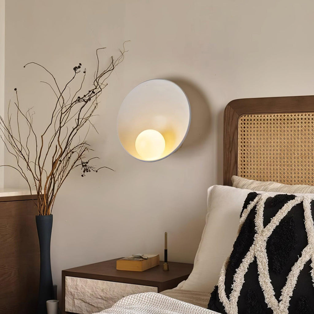 Wall Light Resin Cup Shade Metal Accent Minimalist Cozy