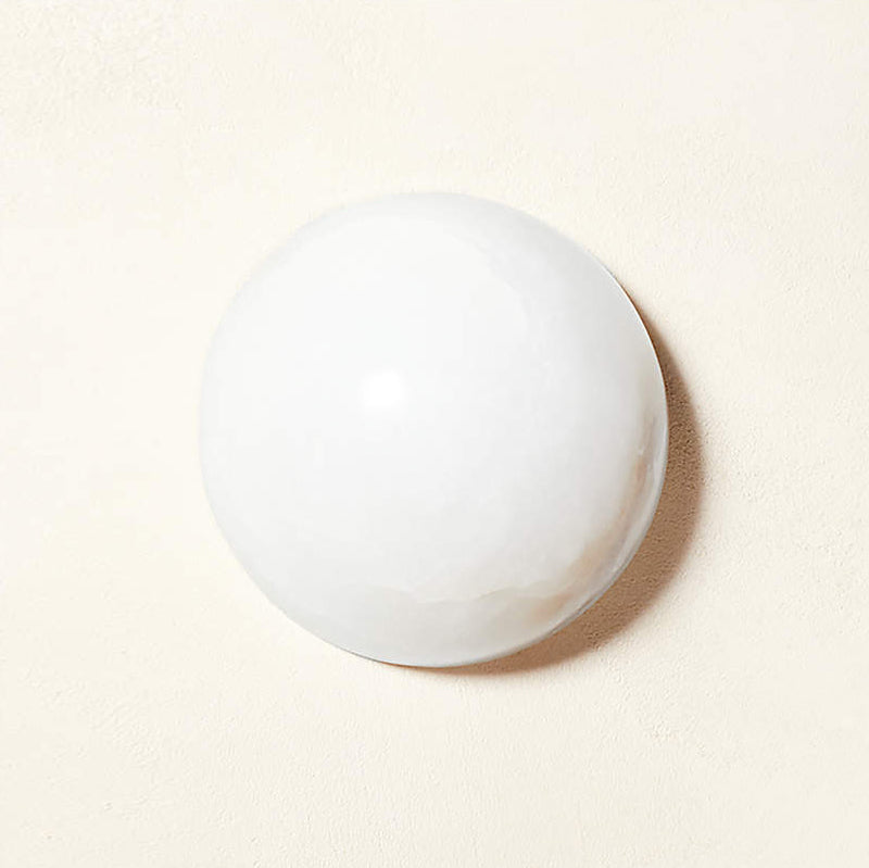 Grex Minimalist Round Alabaster Wall Lamp