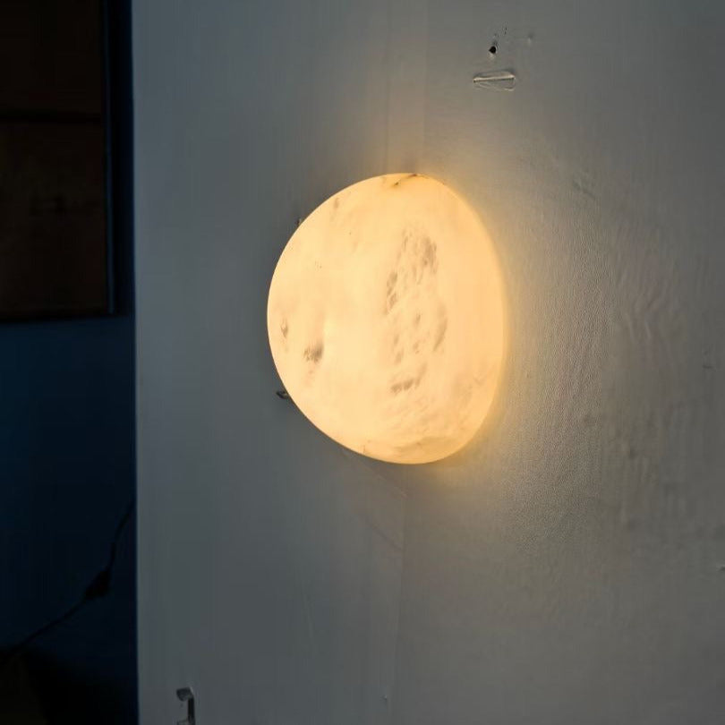 Grex Minimalist Round Alabaster Wall Lamp