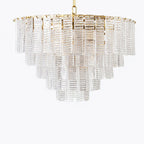 Aurora Chandelier Pink Murano Glass Layered Vintage Luxury