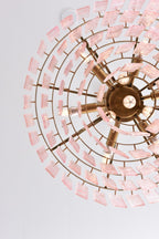 Aurora Chandelier Pink Murano Glass Layered Vintage Luxury