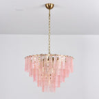 Aurora Chandelier Pink Murano Glass Layered Vintage Luxury