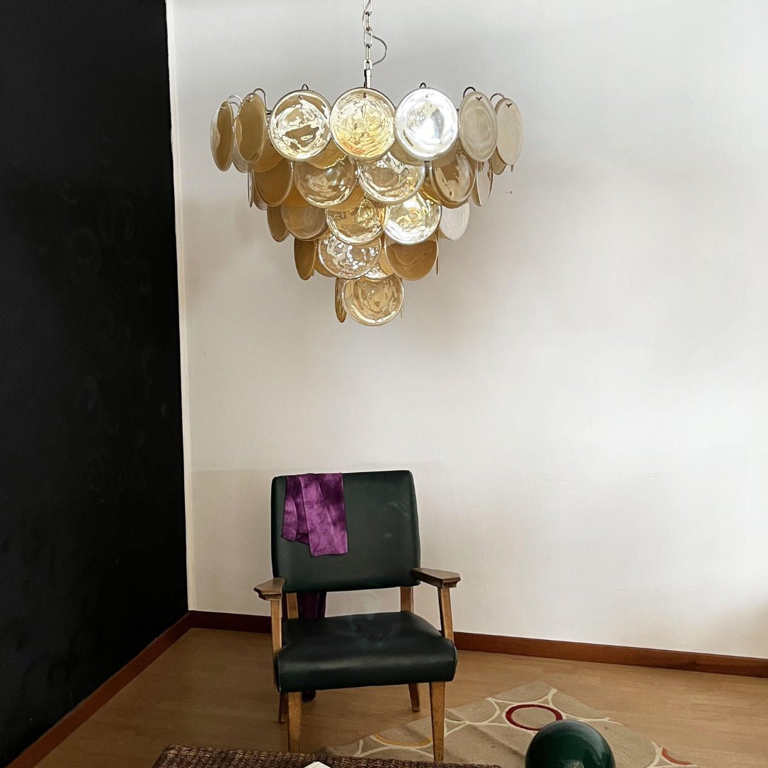 Aurora Chandelier Murano Glass Disc Classic
