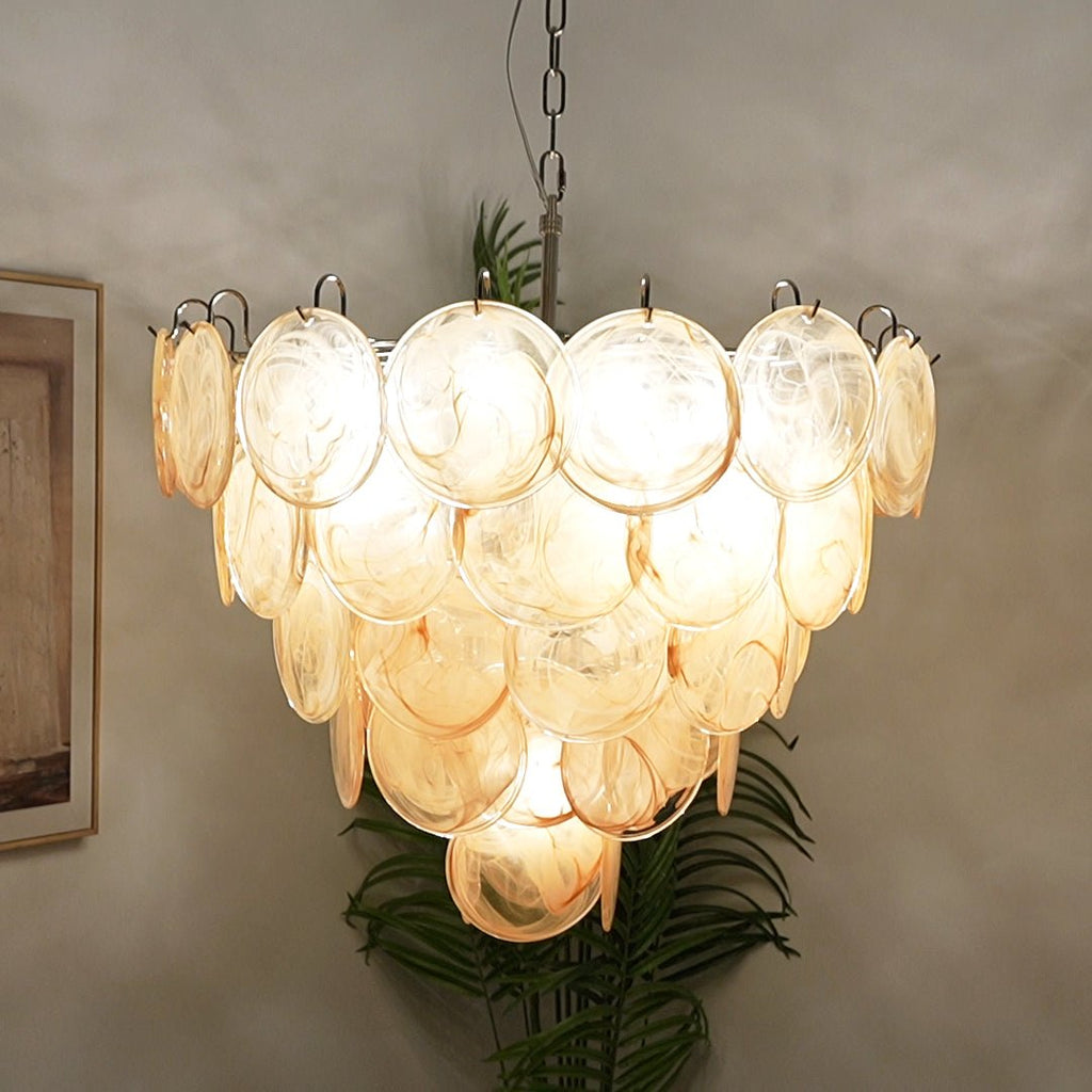 Aurora Chandelier Murano Glass Disc Classic