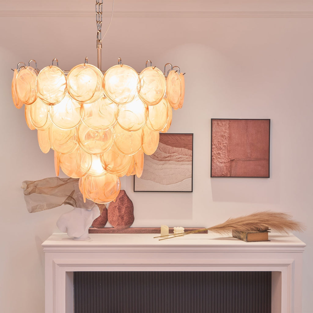 Aurora Chandelier Murano Glass Disc Classic