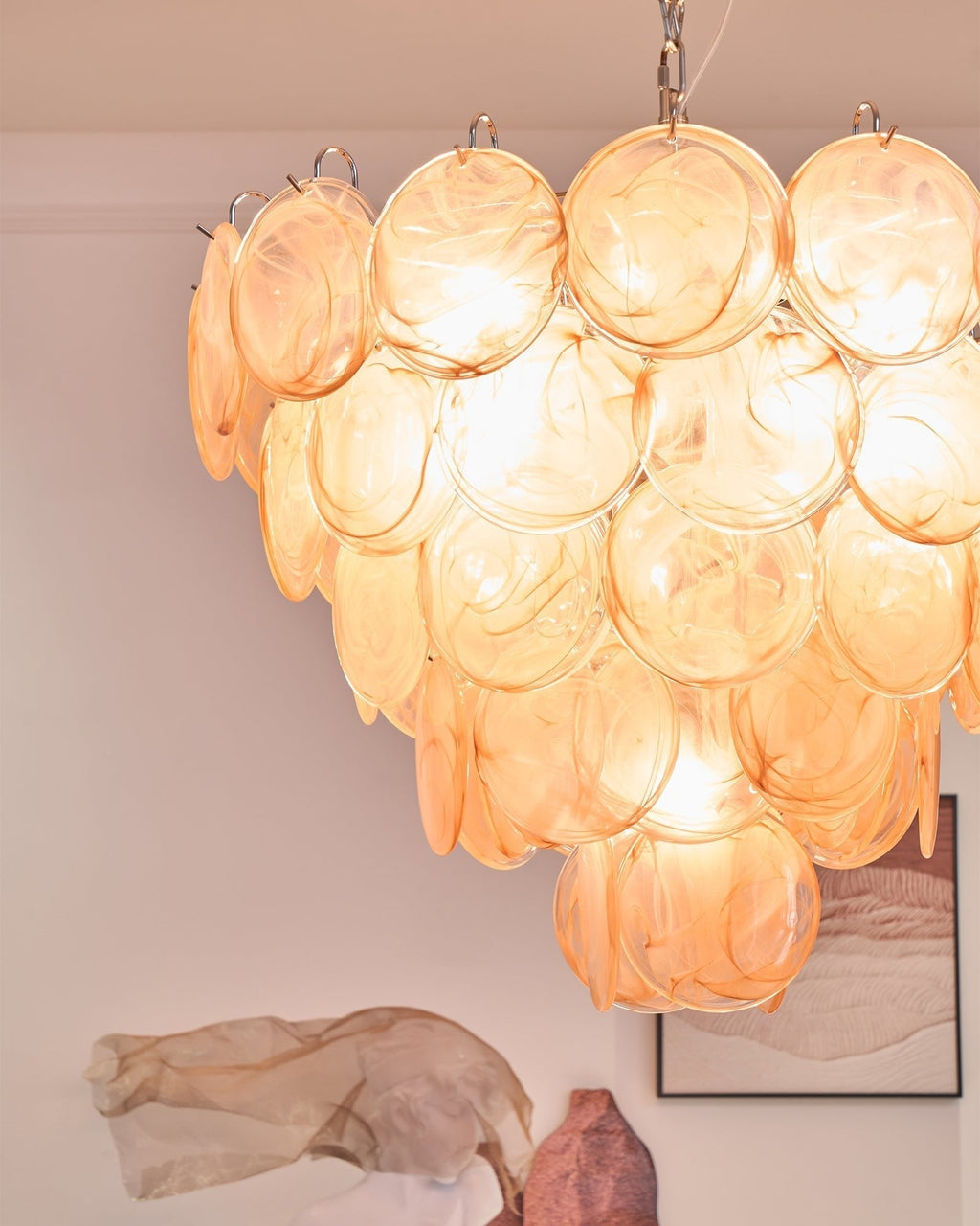 Aurora Chandelier Murano Glass Disc Classic