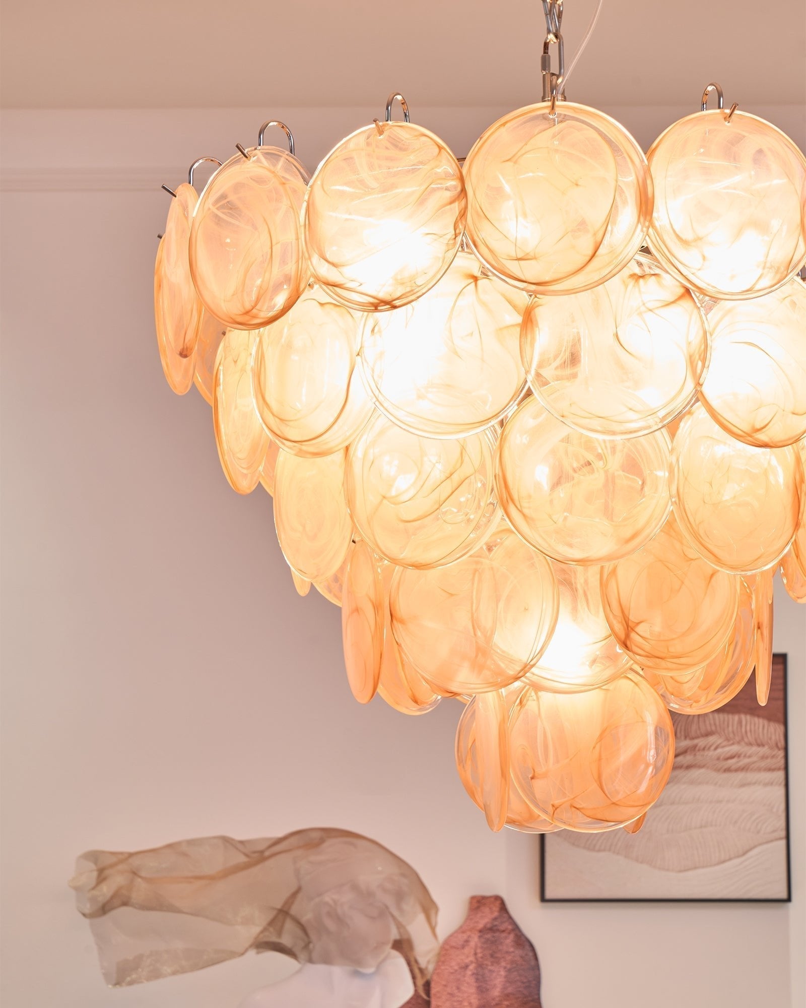Aurora Chandelier Murano Glass Disc Classic