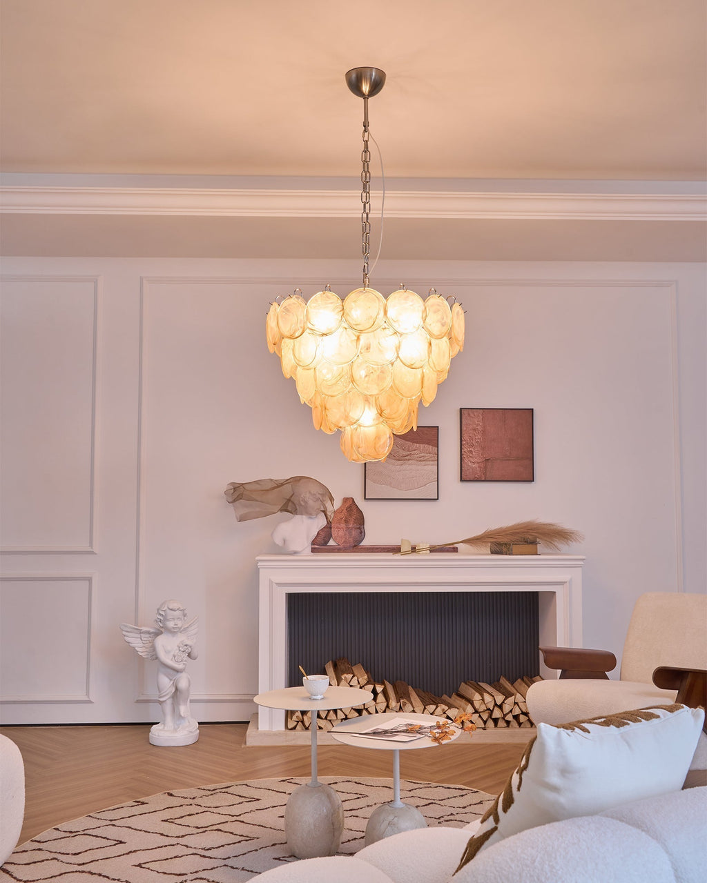Aurora Chandelier Murano Glass Disc Classic