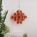 Aurora Chandelier Orange Murano Glass Disc Layered