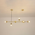 Valentina Industrial Long Linear Metal Hanging Bubble Multi Clear Glass Bulb Bedroom Pendant Light Brass/Black