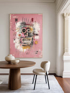 Pink Abstract Expressionist Face Painting