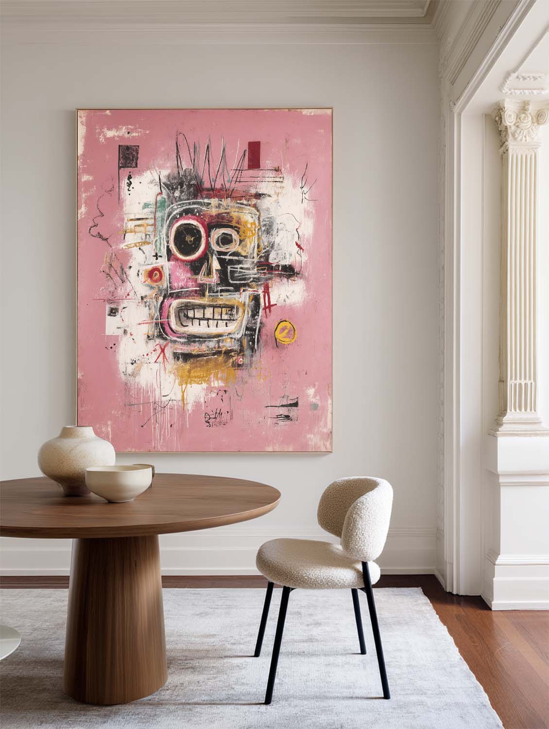 Pink Abstract Expressionist Face Painting