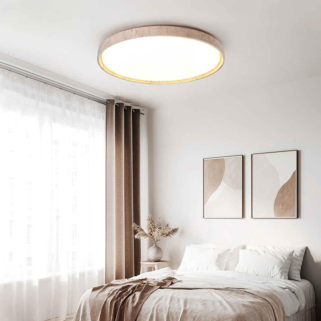 Kathy  Travertine Round Ceiling Light