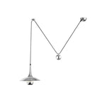 Pendant Lamp Adjustable Pulley Drop Chrome Finish Sleek Modern