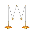 Pendant Lamp Adjustable Pulley Drop Chrome Finish Sleek Modern
